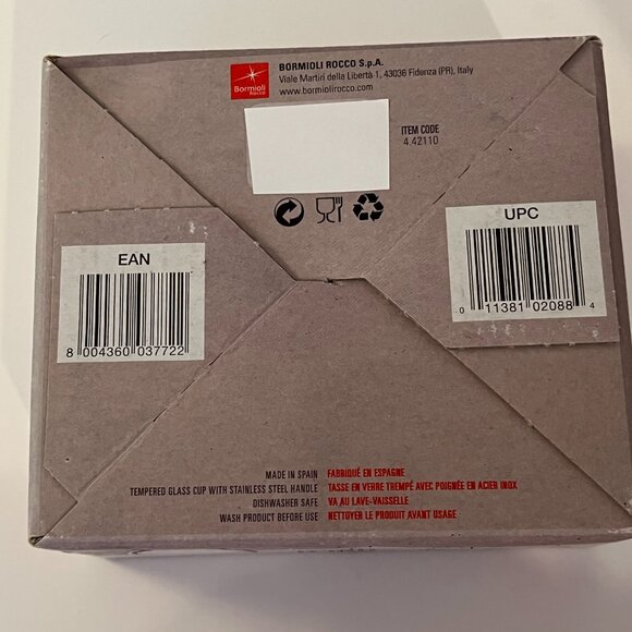 Bormioli Rocco Italy Set of Four OSLO 3.5 Ounce Glass Espresso Cups New in Box - Picture 5 of 7